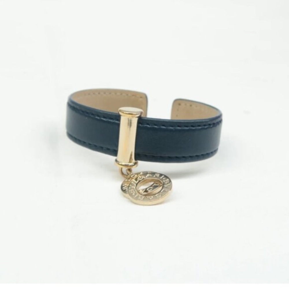 100% Authentic BVLGARI Leather Tag Cuff Bracelet - Picture 9 of 12